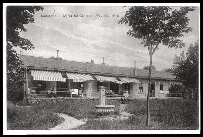 Pavillon d'isolement n°3: vue extérieure.