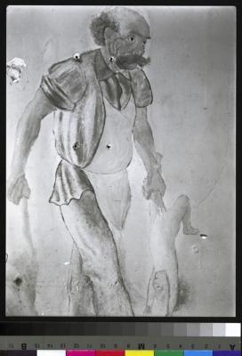 Le réfectoire des médecins: fresques. Le réfectoire se trouvait dans le corps de bâtiments situé au nord de la cour principale de l'hôpital cantonal.