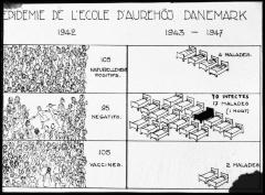 Document pédagogique dédié à l'information du public, statistiques (épidémie de l'école d'Aurehöj au Danemark).