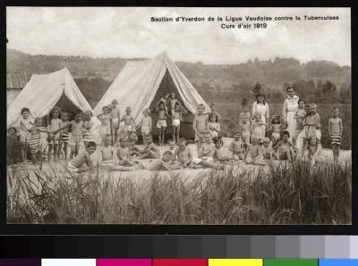 Enfants lors d'une cure d'air de la section d'Yverdon de la LVT.