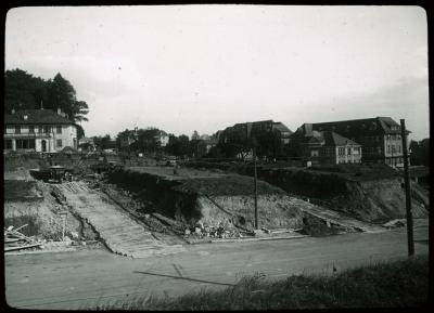 Vue sur le chantier de l'hôpital Nestlé, 1931.