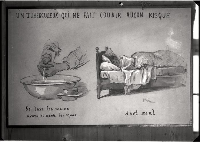 Document pédagogique dédié à l'information du public, exposition itinérante de 1914 (planche).