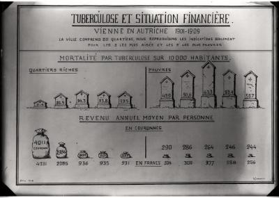 Document pédagogique dédié à l'information du public, statistiques (tuberculose et revenu).