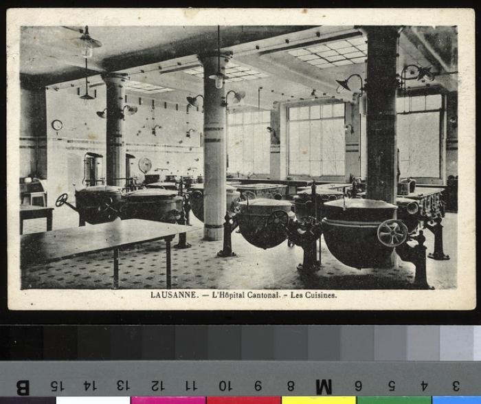 Vue sur les cuisines de l'hôpital cantonal